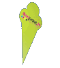 Firmenschild in Eis-Form konturgefräst, einseitig 4/0-farbig bedruckt