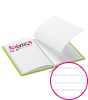 Notizbuch DIN A4 hoch, Umschlag: Hardcover 4/0-farbig, Inhalt: 256 linierte Inhaltsseiten inkl. Abrissperforation (1 cm vom Bund)