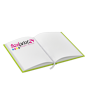 Notizbuch DIN A4 hoch, Umschlag: Hardcover 4/0-farbig, Inhalt: 64 blanko Inhaltsseiten