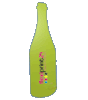 Saugnapfschild in Flasche-Form konturgefräst <br>einseitig 4/0-farbig bedruckt
