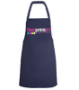 Stoffschürze schwarz, einseitig farbig bedruckt